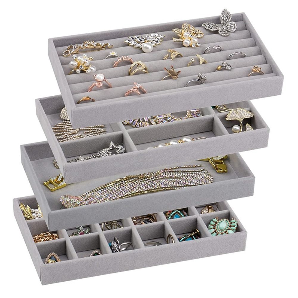 Velvet Jewelry Box - Boîte à tiroirs empilable en velours,