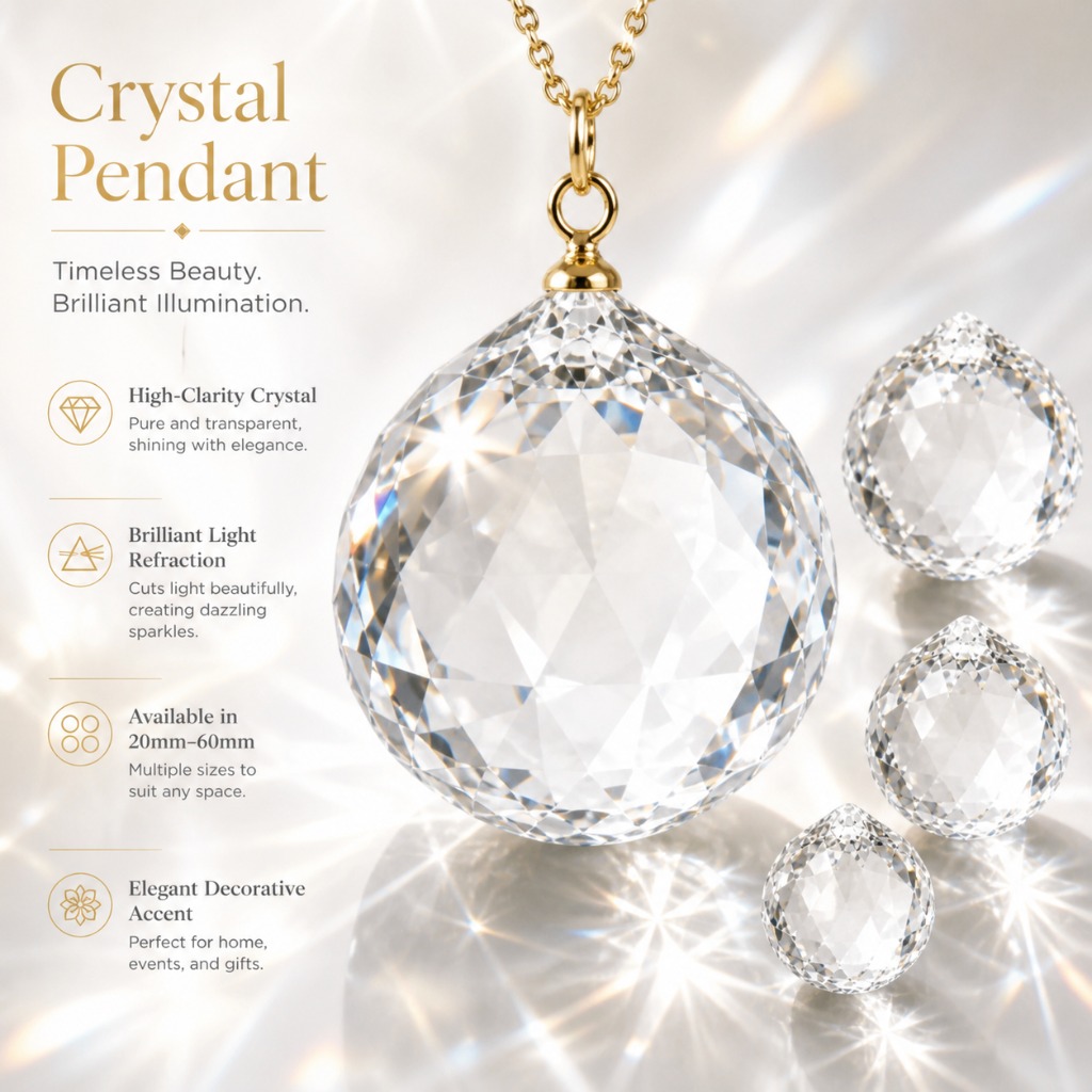 Crystal Ball Decor - Pendentif en forme de goutte de