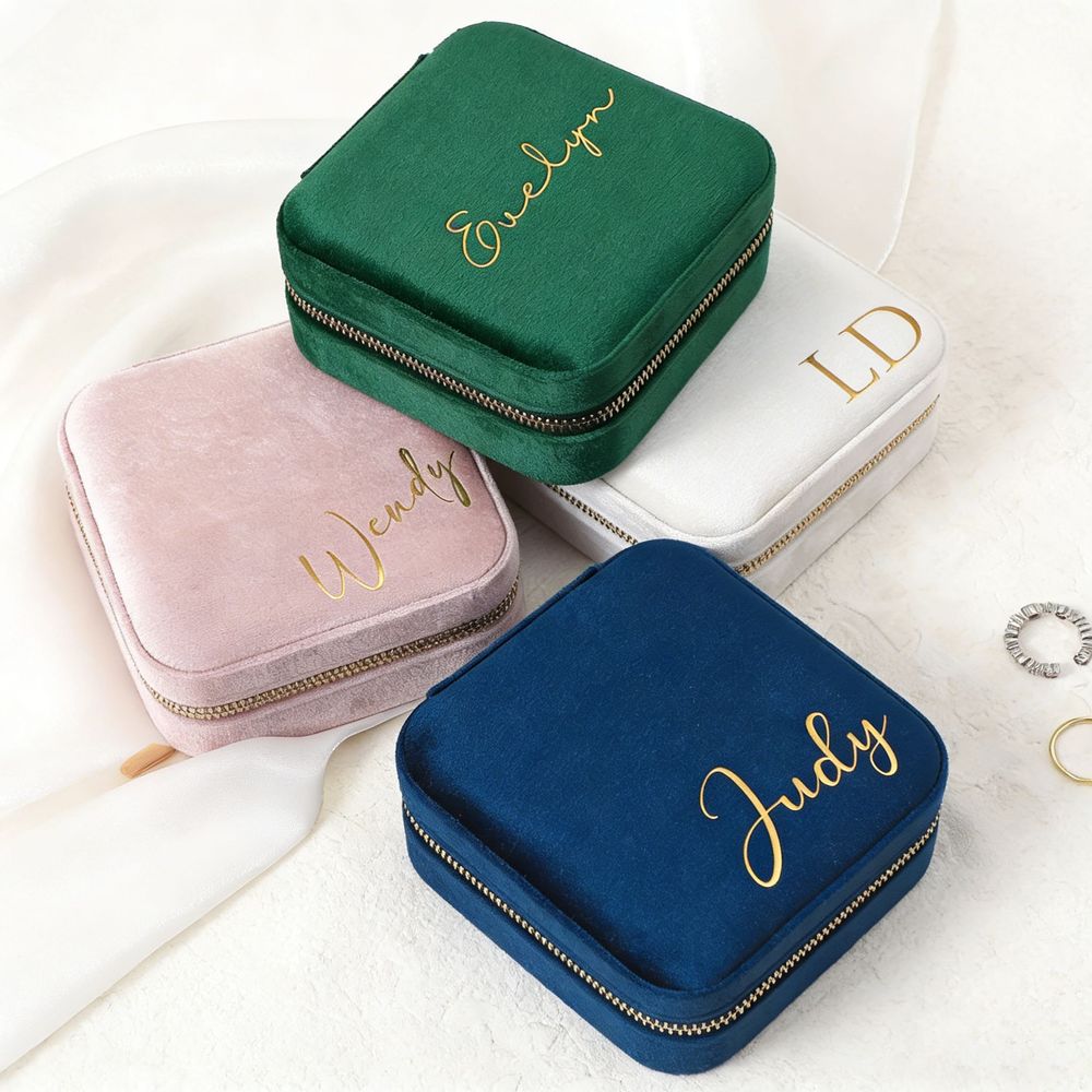 Velvet Jewelry Box - Boîte à bijoux personnalisée, étui de