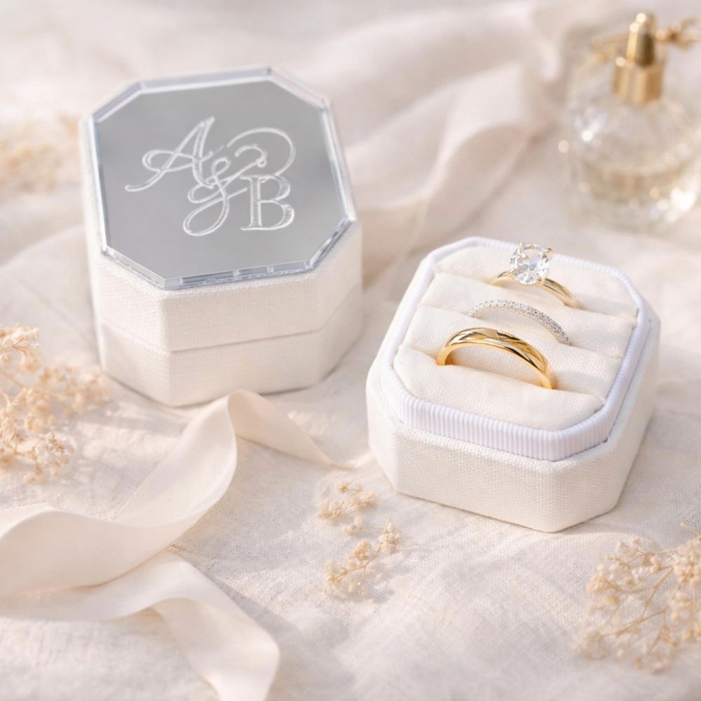 Boîte à bagues octogonale en v - Velvet Jewelry Box avis et prix