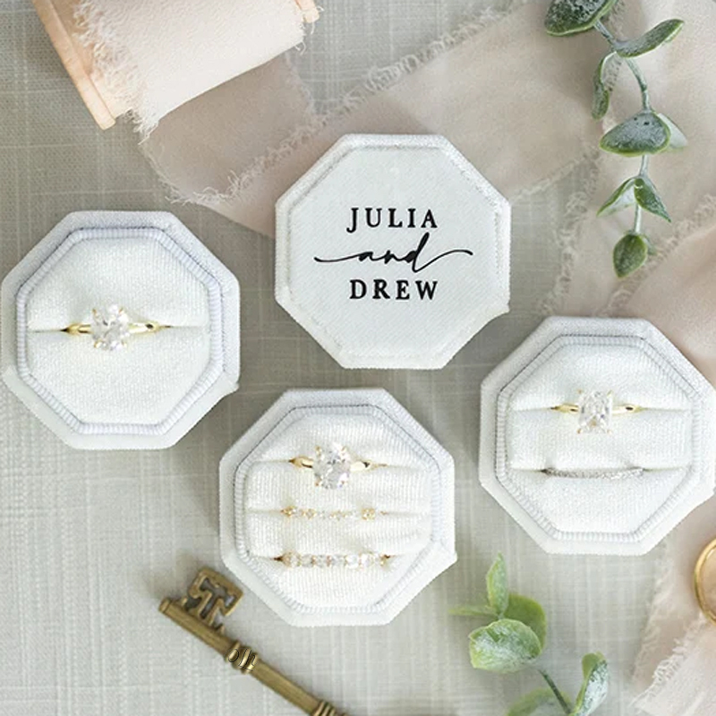 Boîte à bagues de mariage pers - Velvet Jewelry Box avis et prix